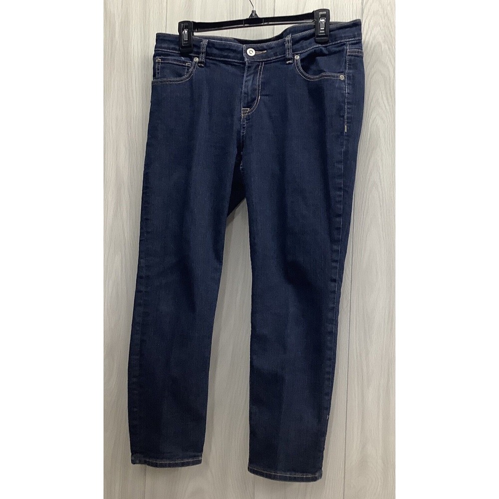 APT 9‎ Women's (Size 10P?) Dark Wash Capri Jeans Pockets Stretch *Light Spot*